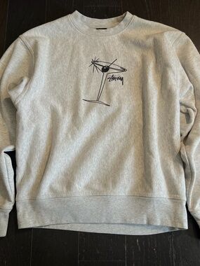 Stussy martini crewneck sweater sweatshirt gray MEDIUM